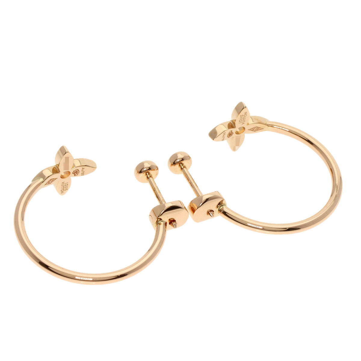 LOUIS VUITTON   earring Creole Monogram Ldylle Diamond Hoops K18 Pink Gold Ladies