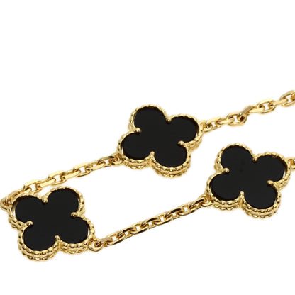 Van Cleef & Arpels   Bracelet Vintage Alhambra 5P Onyx K18 Yellow Gold Ladies