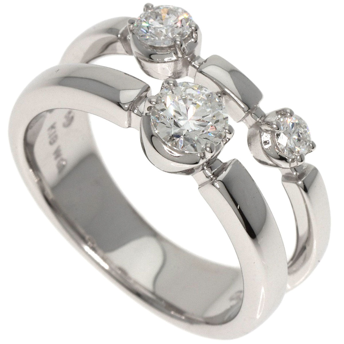 TASAKI Trilogy 3P Diamond Ring K18 White Gold Ladies [Used]