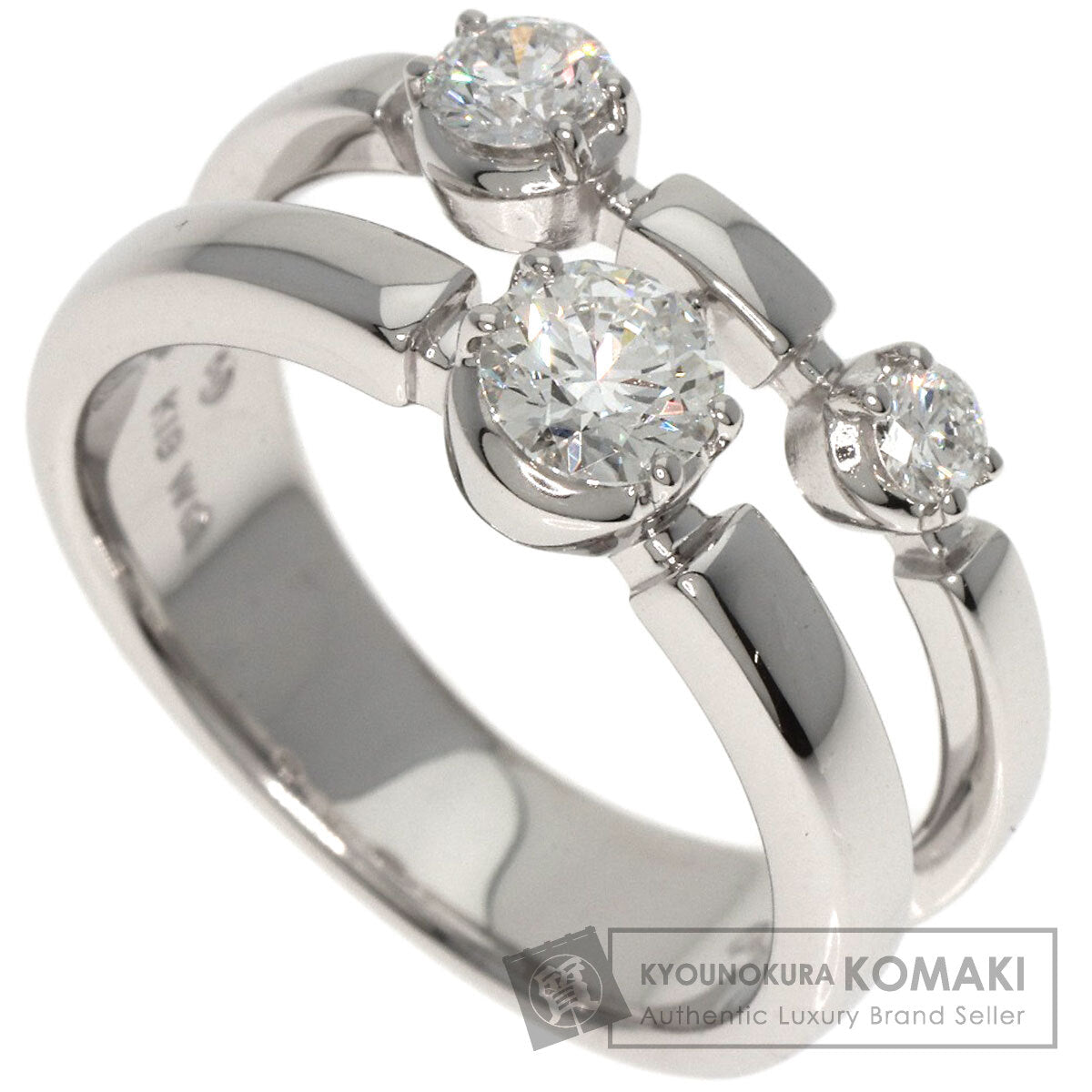 TASAKI Trilogy 3P Diamond Ring K18 White Gold Ladies [Used]