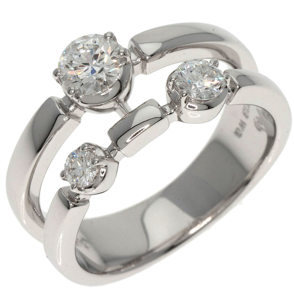TASAKI Trilogy 3P Diamond Ring K18 White Gold Ladies [Used]