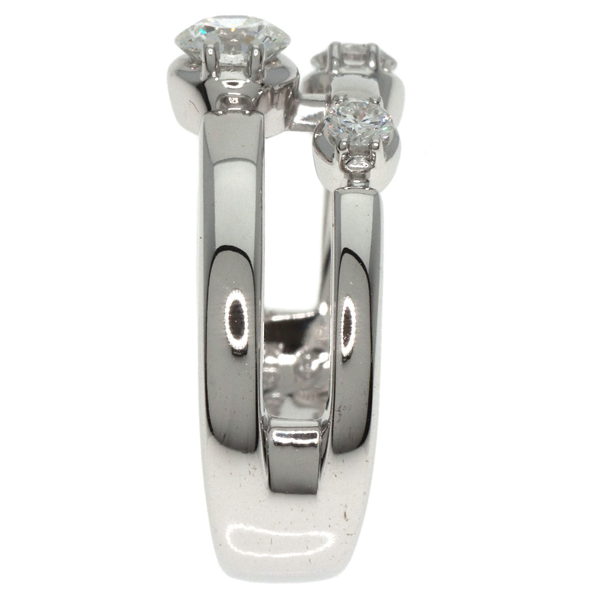 TASAKI Trilogy 3P Diamond Ring K18 White Gold Ladies [Used]