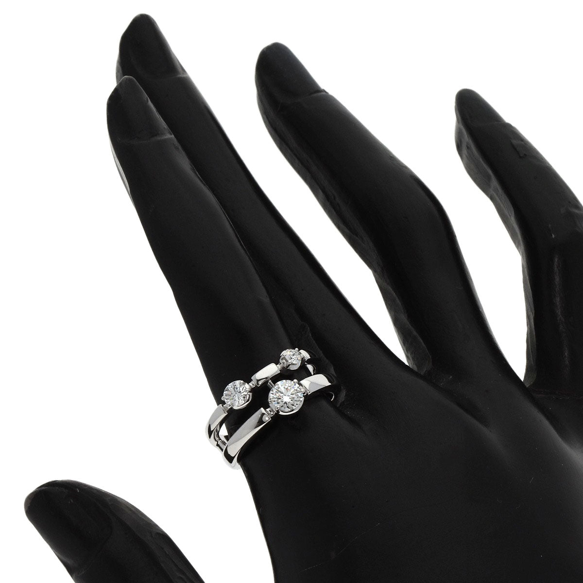 TASAKI Trilogy 3P Diamond Ring K18 White Gold Ladies [Used]