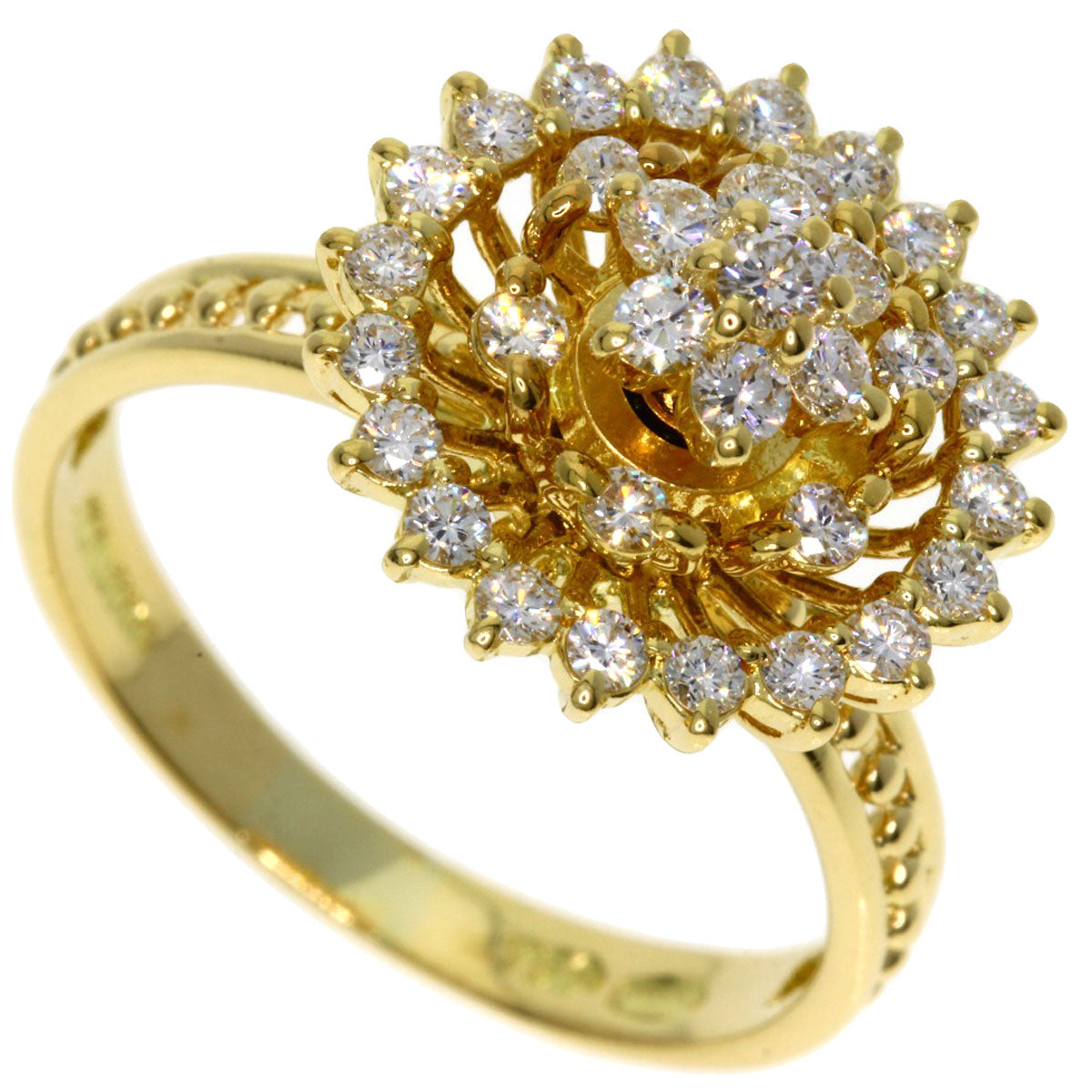 WALTHAM   Ring swing diamond K18 Yellow Gold Ladies