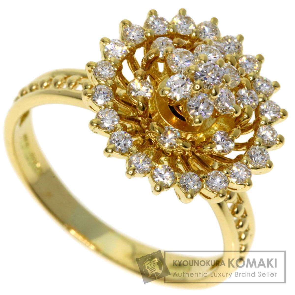 WALTHAM   Ring swing diamond K18 Yellow Gold Ladies