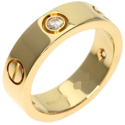 CARTIER   Ring love ring half 3P Diamond #51 K18 Yellow Gold Ladies