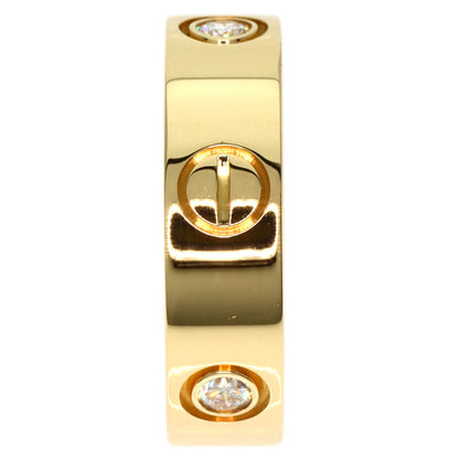 CARTIER   Ring love ring half 3P Diamond #51 K18 Yellow Gold Ladies