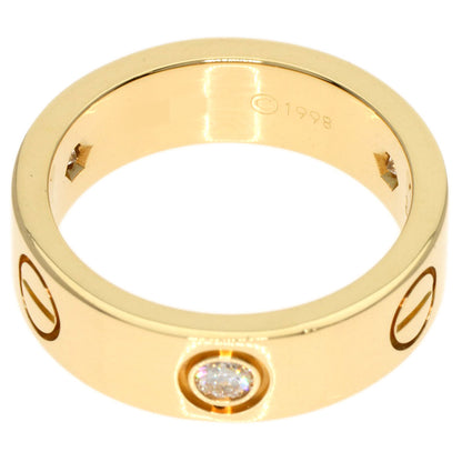 CARTIER   Ring love ring half 3P Diamond #51 K18 Yellow Gold Ladies