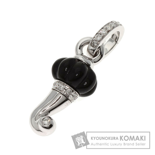 Chanclair Maxi Cornet Diamond Onyx Pendant top K18 White Gold 4g　Ladies