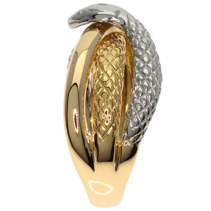 0.02ct 1P Diamond Snake Motif Ring K18 Yellow Gold PT900 5.4g　Ladies