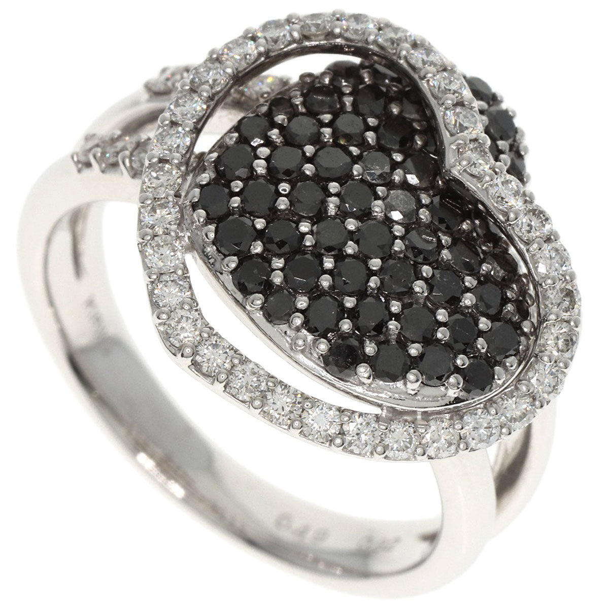 0.82ct Black　Diamond Diamond Ring K18 White Gold  7.15g　Ladies