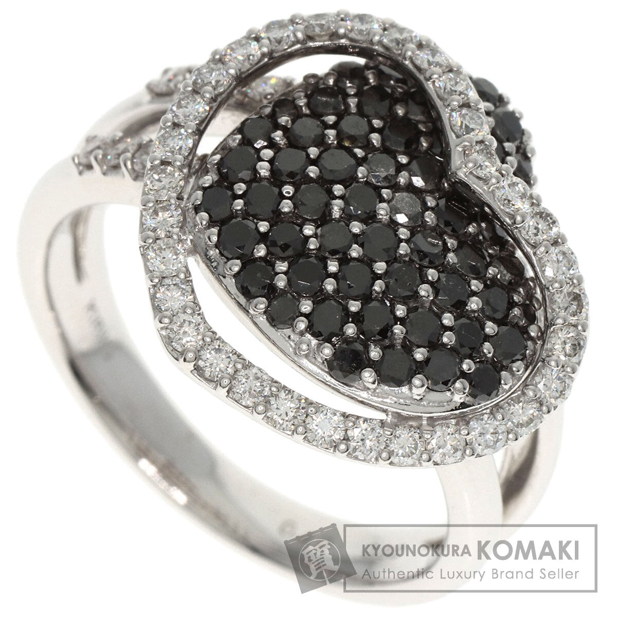 0.82ct Black　Diamond Diamond Ring K18 White Gold  7.15g　Ladies