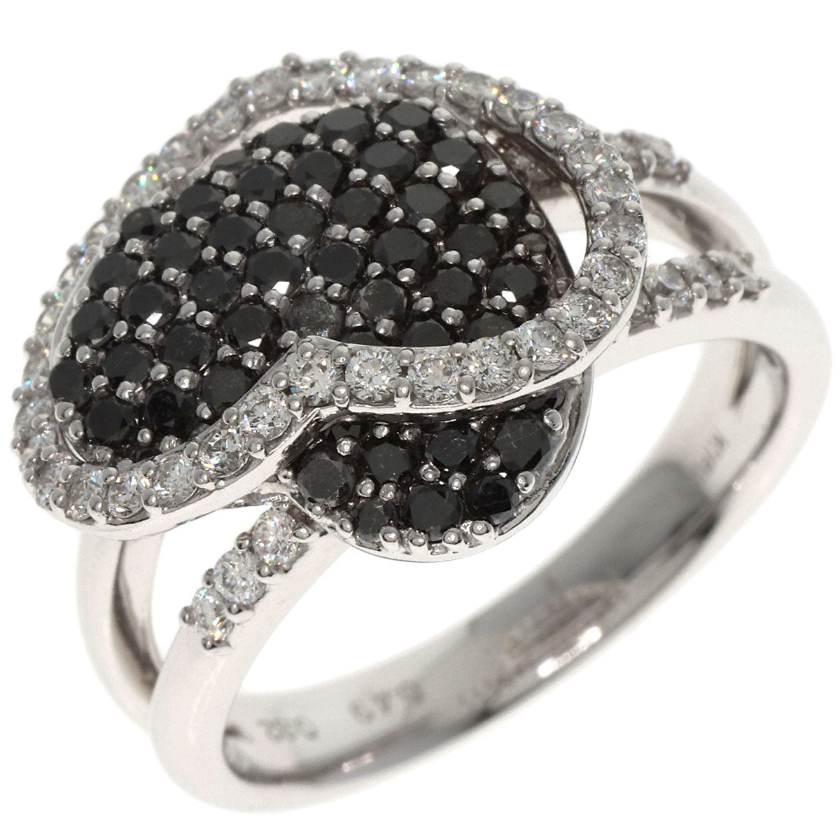 0.82ct Black　Diamond Diamond Ring K18 White Gold  7.15g　Ladies