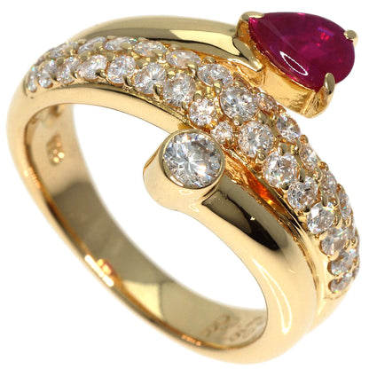 0.5ct Ruby Diamond Ring K18 Yellow Gold  6.2g　Ladies