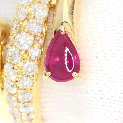 0.5ct Ruby Diamond Ring K18 Yellow Gold  6.2g　Ladies