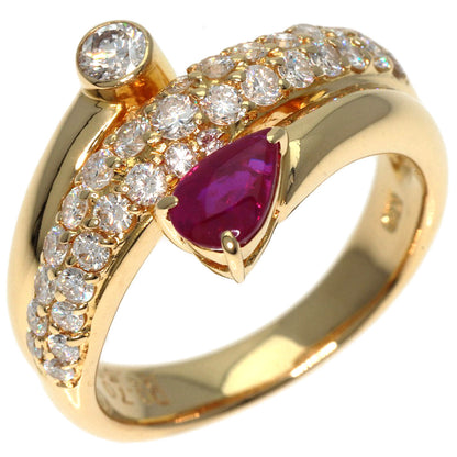 0.5ct Ruby Diamond Ring K18 Yellow Gold  6.2g　Ladies