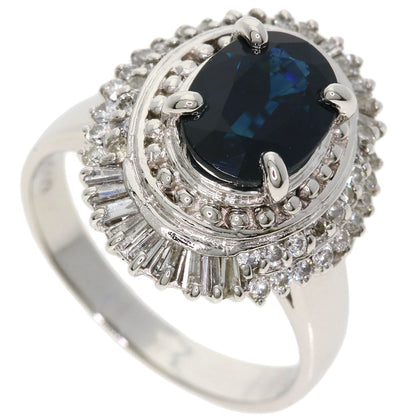 2.38ct Sapphire Diamond Ring Platinum PT900  8.7g　Ladies