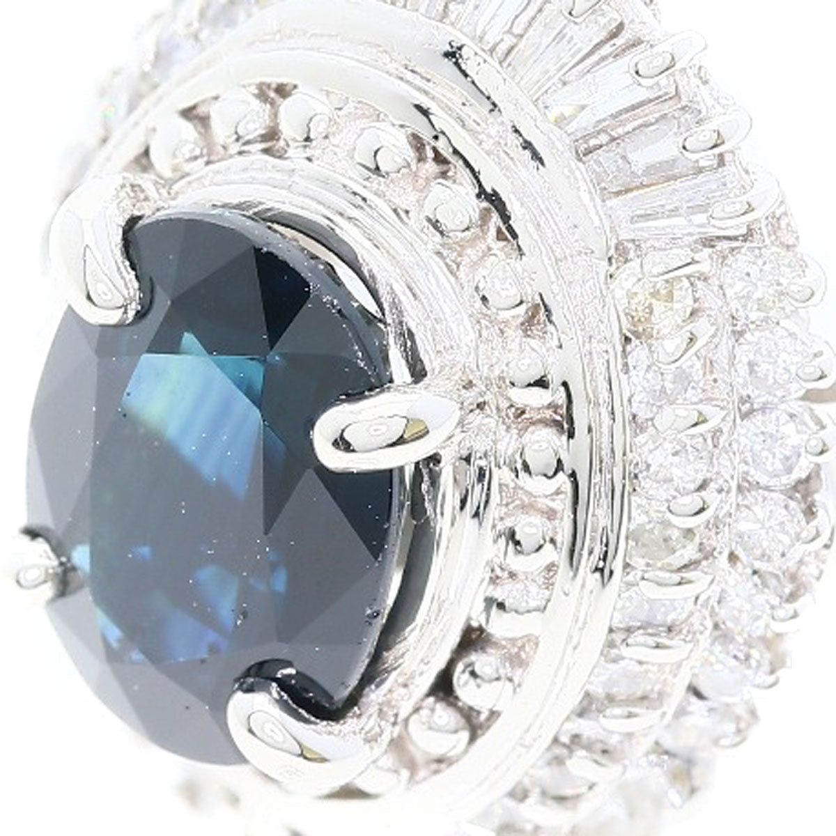 2.38ct Sapphire Diamond Ring Platinum PT900  8.7g　Ladies