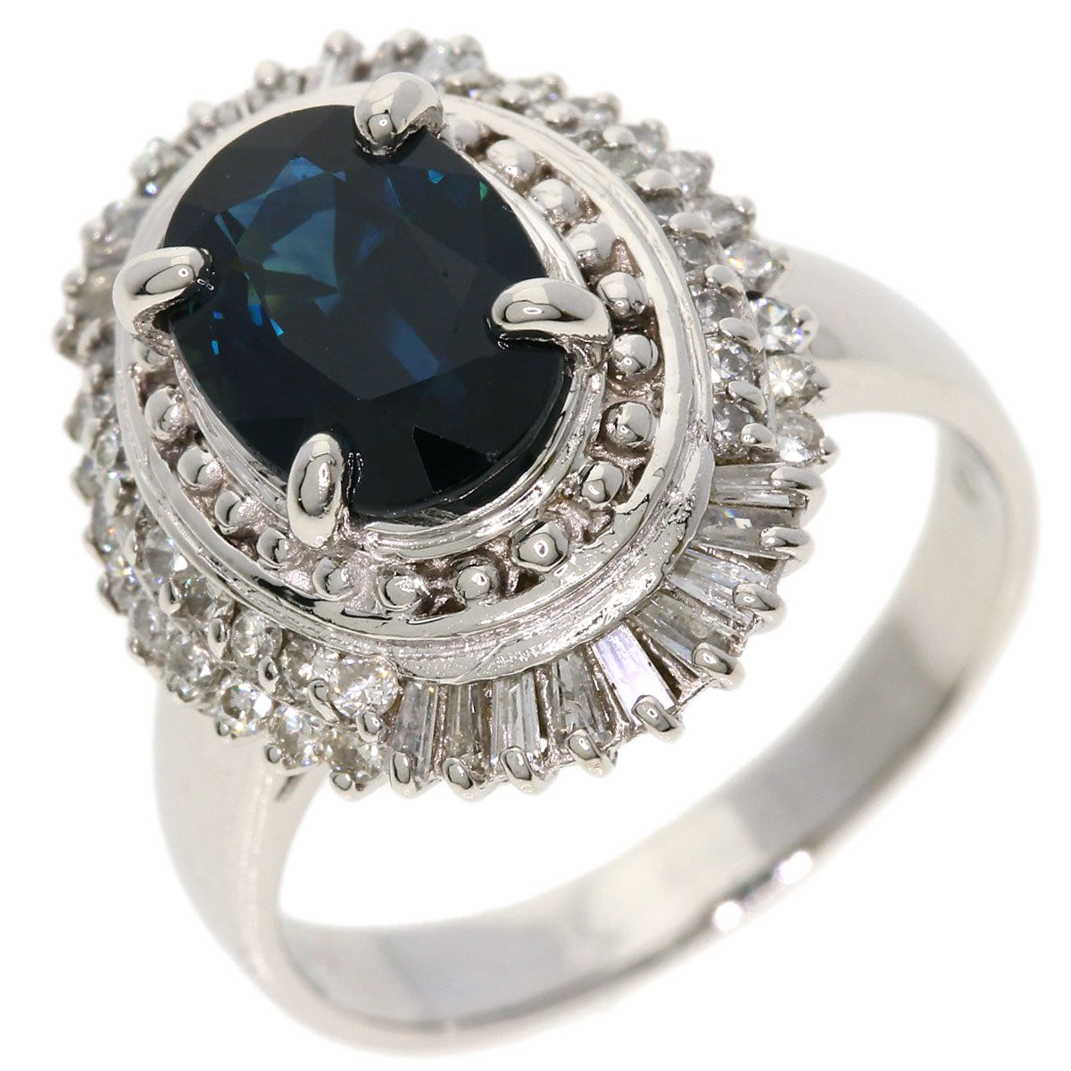 2.38ct Sapphire Diamond Ring Platinum PT900  8.7g　Ladies