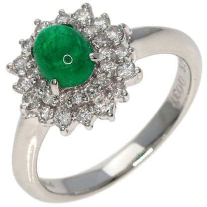 0.75ct Emerald Diamond Ring Platinum PT900  5.7g　Ladies