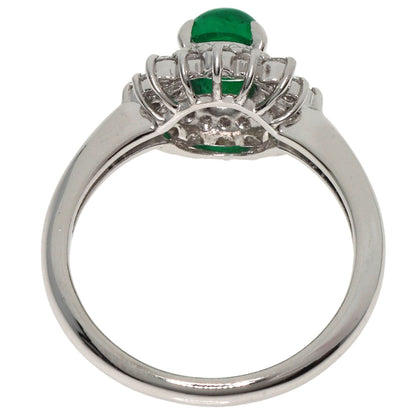 0.75ct Emerald Diamond Ring Platinum PT900  5.7g　Ladies