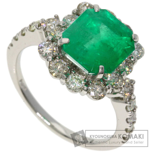 2.75ct Emerald Diamond Ring Platinum PT950  5.27g　Ladies