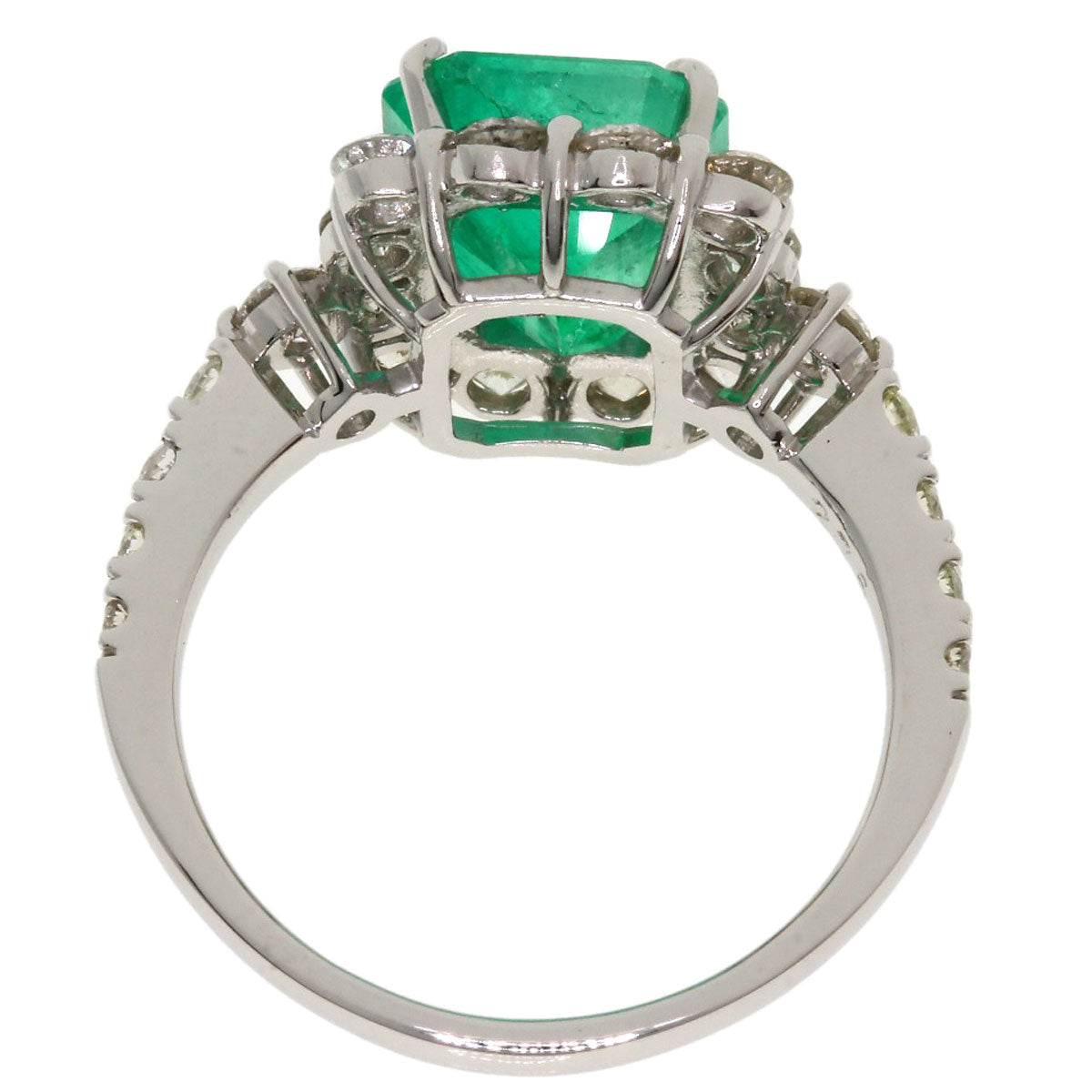 2.75ct Emerald Diamond Ring Platinum PT950 5.27g　Ladies