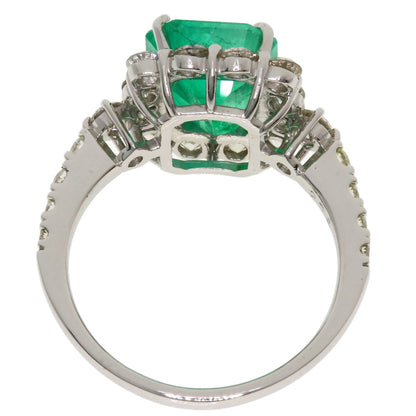 2.75ct Emerald Diamond Ring Platinum PT950 5.27g　Ladies