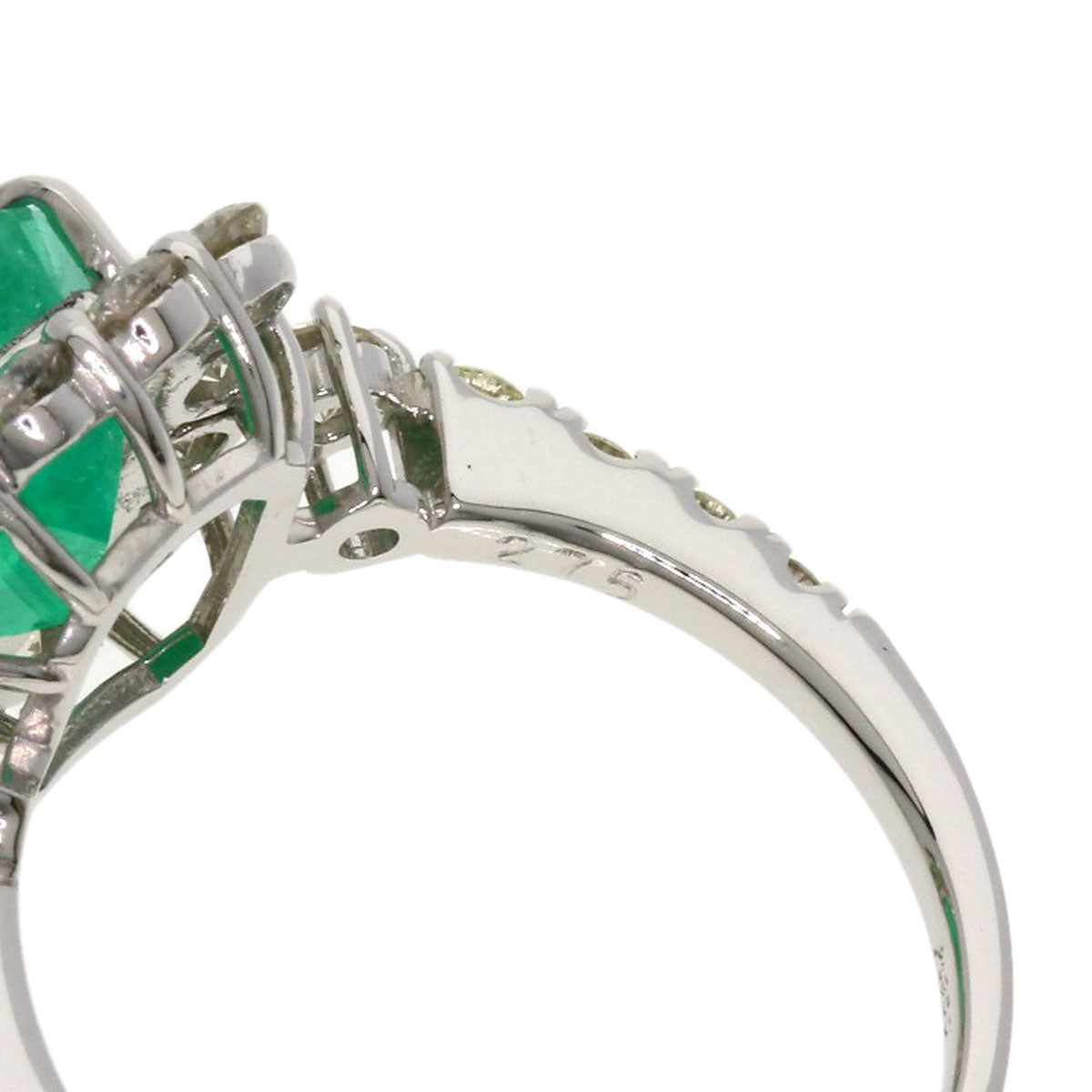 2.75ct Emerald Diamond Ring Platinum PT950  5.27g　Ladies