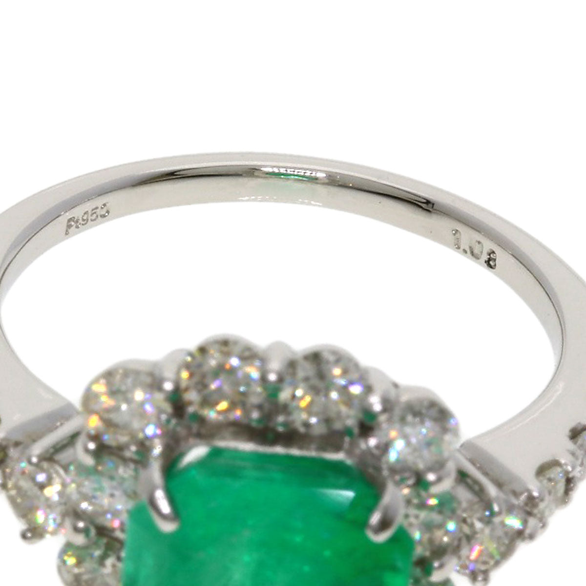 2.75ct Emerald Diamond Ring Platinum PT950 5.27g　Ladies