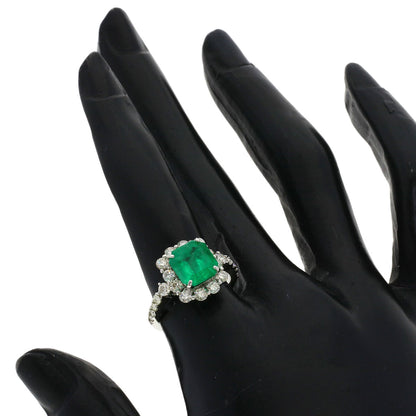 2.75ct Emerald Diamond Ring Platinum PT950 5.27g　Ladies