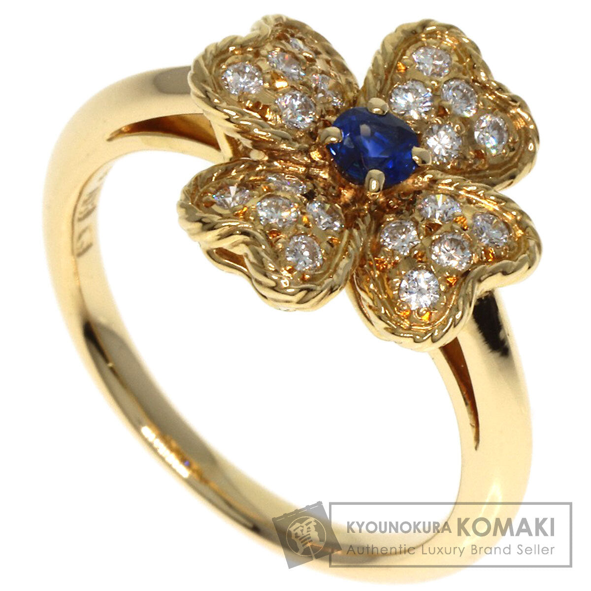 NINA RICCI   Ring Sapphire Diamond K18 Yellow Gold Ladies