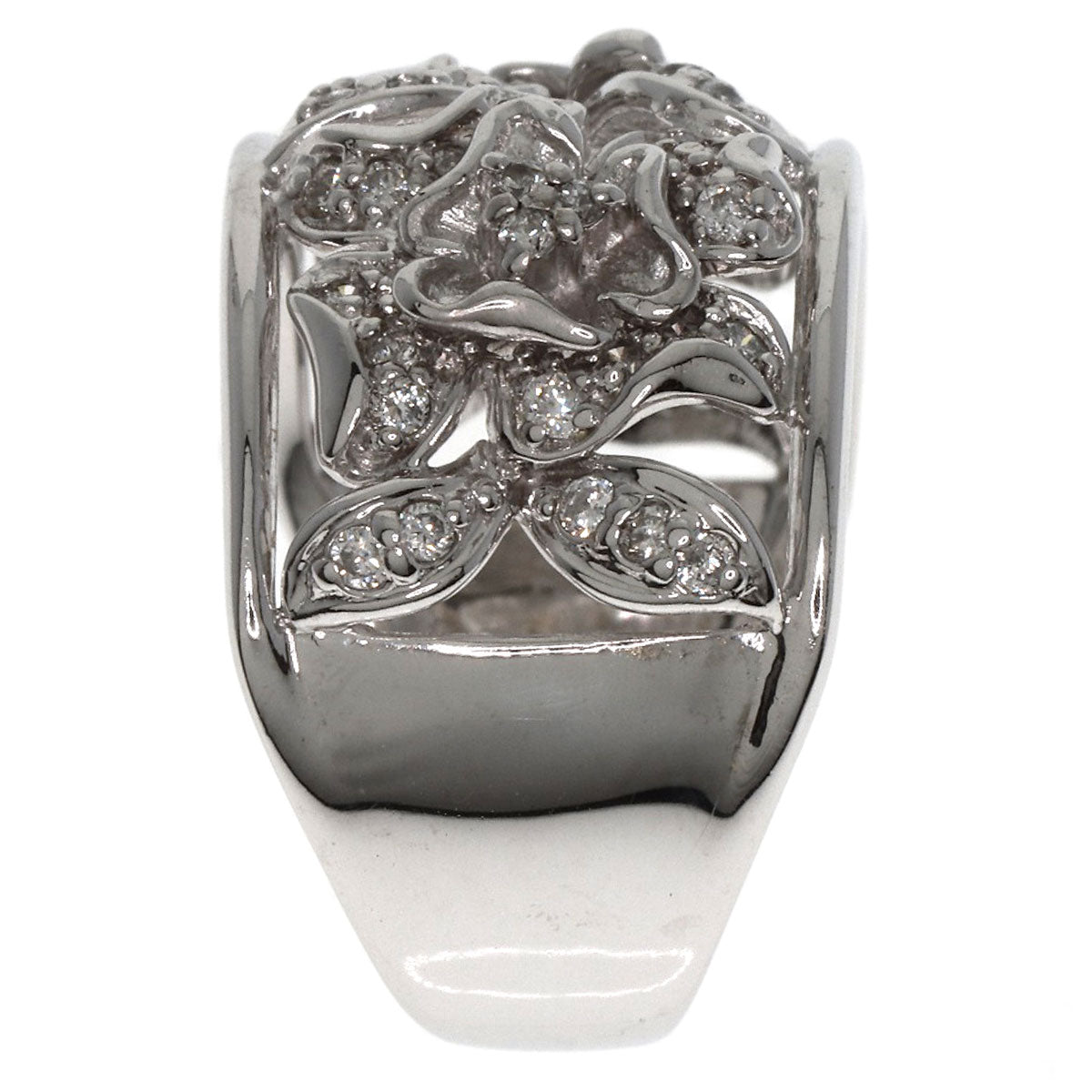 0.5ct Diamond Ring K18 White Gold  8.1g　Ladies