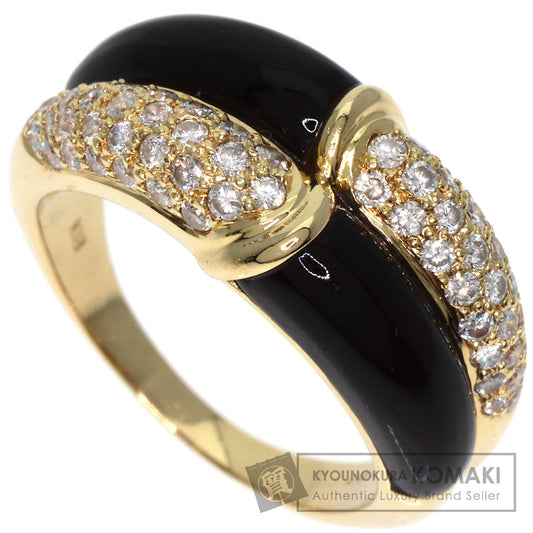 Onyx Diamond Ring K18 Yellow Gold  7.5g　Ladies