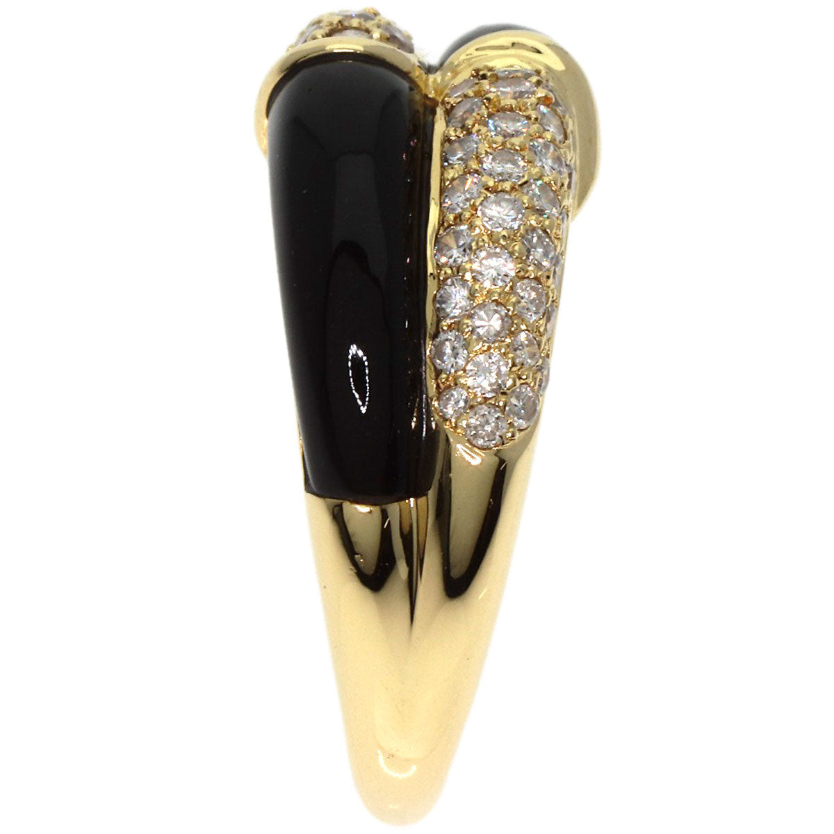 Onyx Diamond Ring K18 Yellow Gold  7.5g　Ladies