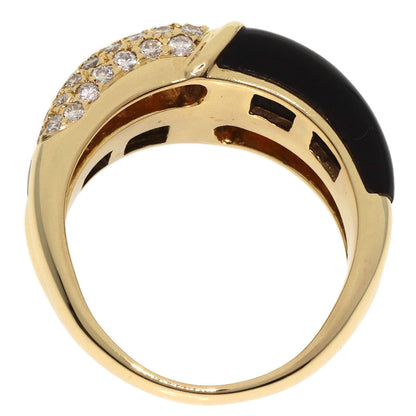 Onyx Diamond Ring K18 Yellow Gold  7.5g　Ladies