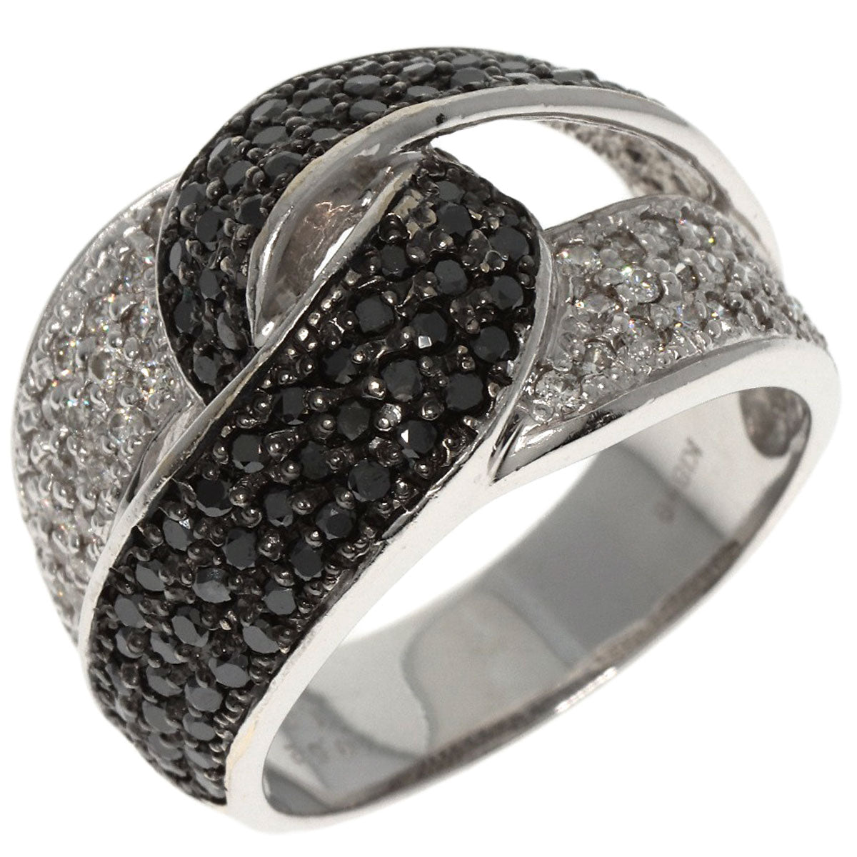 1.08ct Black　Diamond Diamond Ring K18 White Gold  12.6g　Ladies