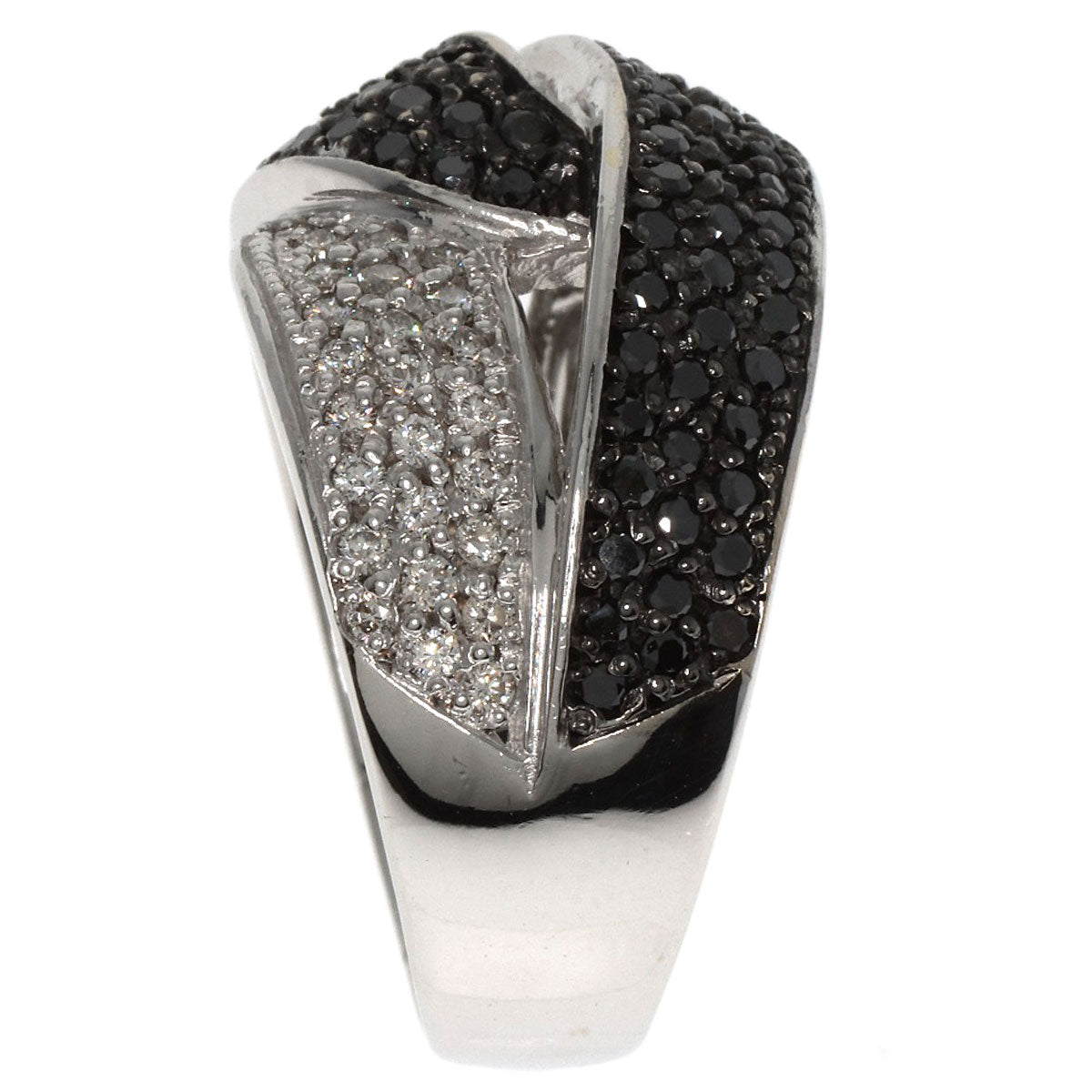 1.08ct Black　Diamond Diamond Ring K18 White Gold  12.6g　Ladies