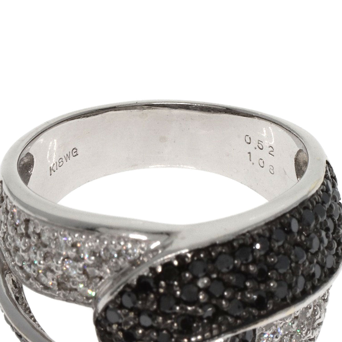 1.08ct Black　Diamond Diamond Ring K18 White Gold  12.6g　Ladies