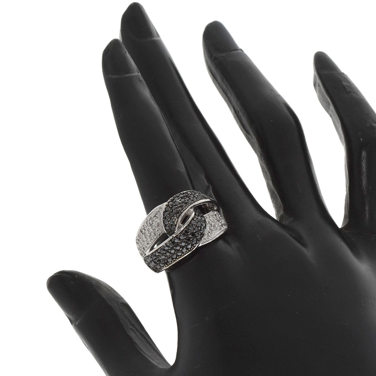 1.08ct Black　Diamond Diamond Ring K18 White Gold  12.6g　Ladies