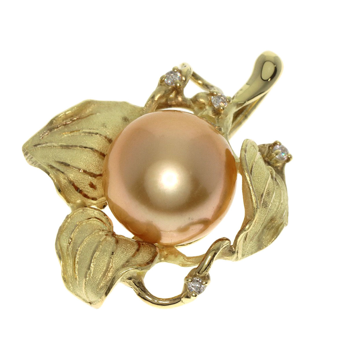 South SeaPearl Pearl Diamond Pendant top K18 Yellow Gold  7.29g　Ladies