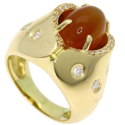 Orange Moonstone Diamond Ring K18 Yellow Gold  10.8g　Ladies