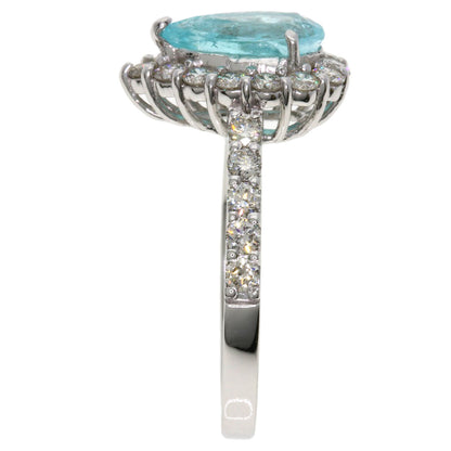 0.964ct Paraiba tourmaline Diamond Ring Platinum PT900  4.2g　Ladies