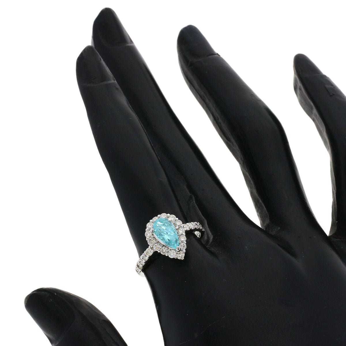 0.964ct Paraiba tourmaline Diamond Ring Platinum PT900  4.2g　Ladies