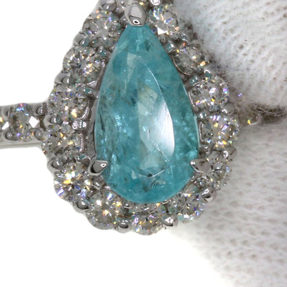 0.964ct Paraiba tourmaline Diamond Ring Platinum PT900  4.2g　Ladies