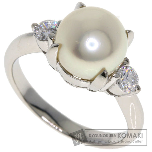 Pearl Pearl Diamond Ring Platinum PT900  7.14g　Ladies