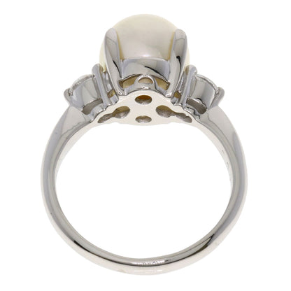 Pearl Pearl Diamond Ring Platinum PT900  7.14g　Ladies