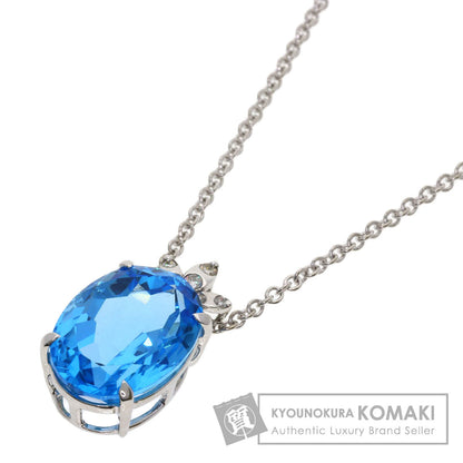 1.34ct Blue Topaz Necklace K18 White Gold  9.1g　Ladies