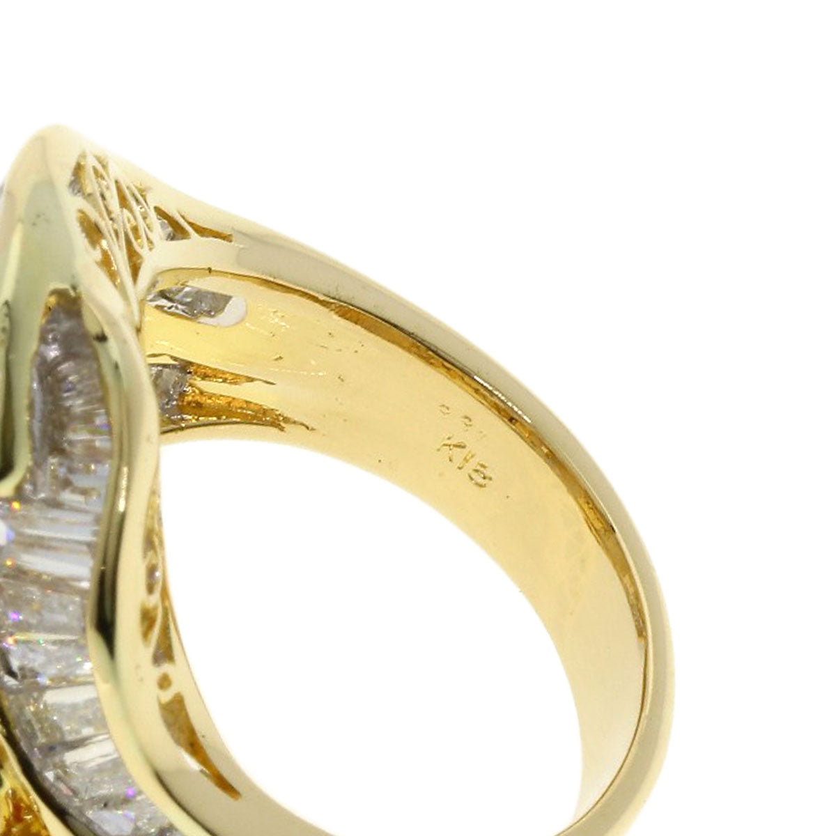 White Pearl Pearl Pearl Ring K18 Yellow Gold 19.2g　Ladies