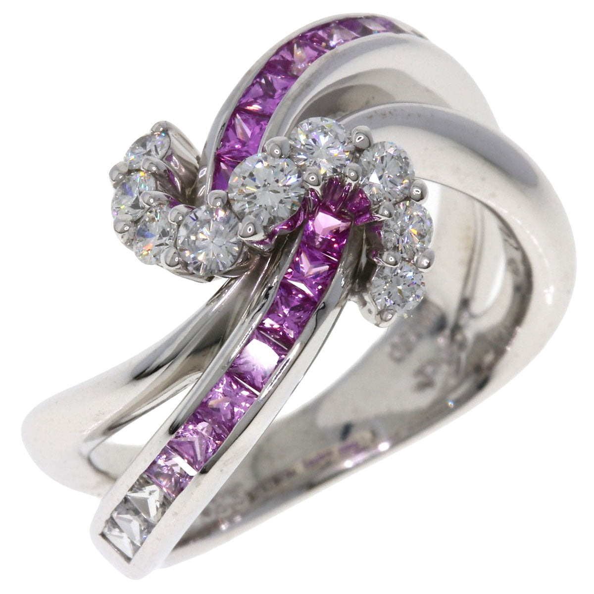 Jeunet   Ring Pink Sapphire Diamond K18 White Gold Ladies